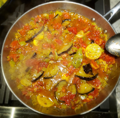 a pan of ratatouille